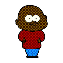 cartoon bald man staring