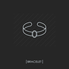 Bracelet outline icon isolated