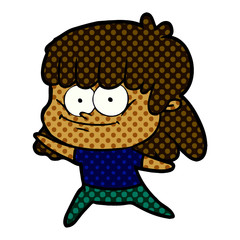 cartoon smiling woman