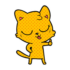 happy cartoon cat