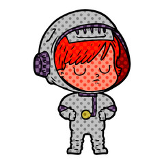 cartoon astronaut woman