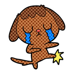 cute cartoon dog crying