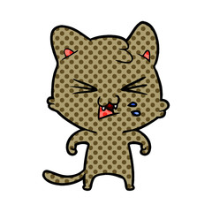 cartoon cat hissing