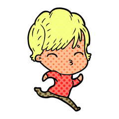 cartoon woman thinking