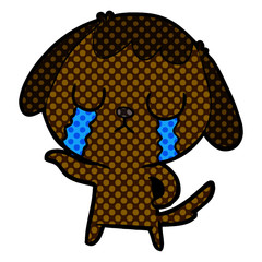 cute cartoon dog crying