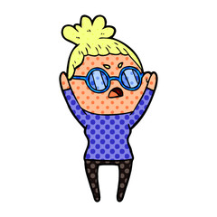 cartoon annoyed woman