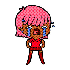 cartoon girl crying