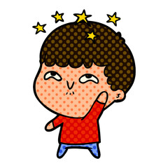 cartoon amazed boy