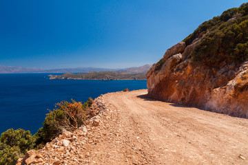 Coast of Crete with road in Greece © kwiatek7