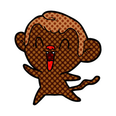 Obraz premium cartoon laughing monkey