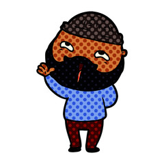 cartoon happy bearded man