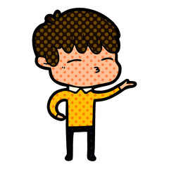 cartoon curious boy