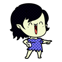 cute cartoon happy vampire girl