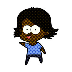 cartoon girl pouting