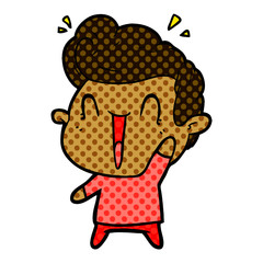 cartoon excited man