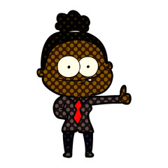 cartoon happy old woman