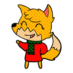 happy cartoon fox