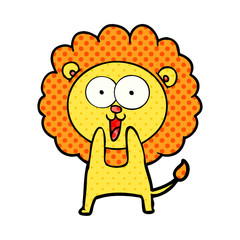 happy cartoon lion