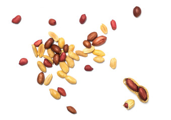 Peanuts isolated on white background