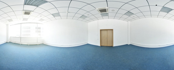 Spherical 360 degrees panorama projection, panorama in interior empty room in modern flat...