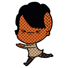 cartoon annoyed hipster girl