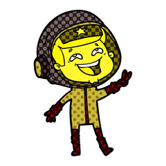 Obraz premium cartoon laughing astronaut