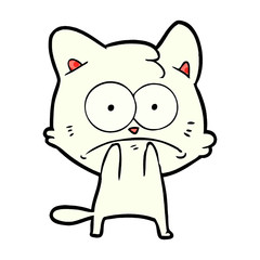 cartoon nervous cat