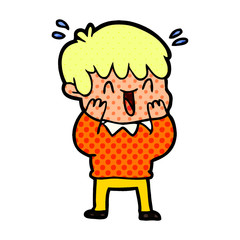 cartoon laughing boy