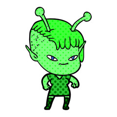 cute cartoon alien girl