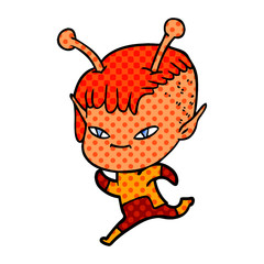 cute cartoon alien girl