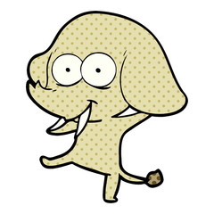 happy cartoon elephant