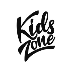 Kids Zone Lettering Logo. Vector illustration.