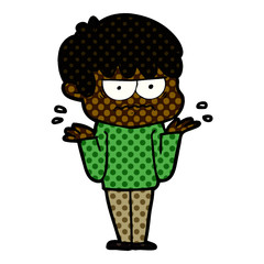 annoyed cartoon boy