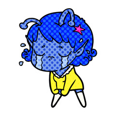 cartoon crying alien girl