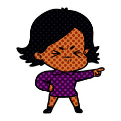 cartoon angry woman