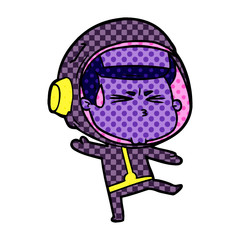 cartoon stressed astronaut