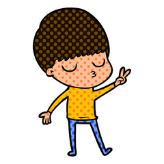 cartoon calm boy