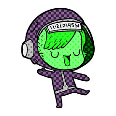 cartoon astronaut woman