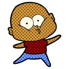 cartoon bald man staring