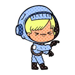 Obraz premium cartoon astronaut woman