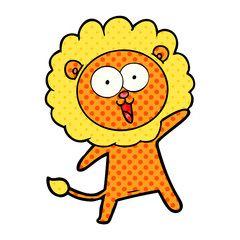 happy cartoon lion