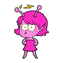 cartoon alien girl