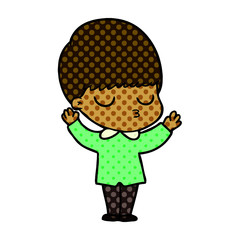 cartoon calm boy