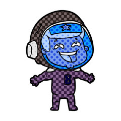 cartoon laughing astronaut