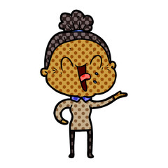 cartoon happy old woman