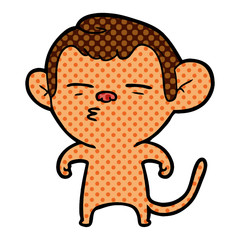 cartoon suspicious monkey