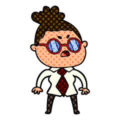 cartoon annoyed woman