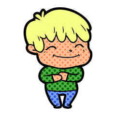 happy cartoon boy