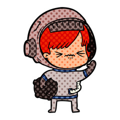 cartoon astronaut woman