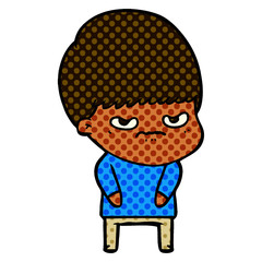 annoyed cartoon boy